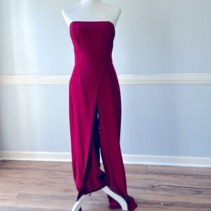 Black house white market burgundy jumpsuit